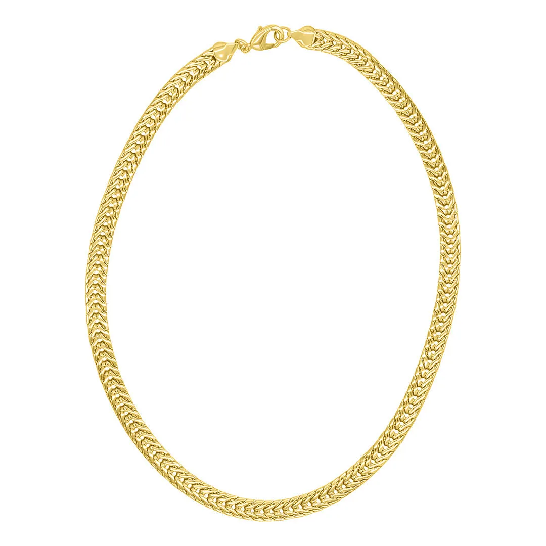 14k Gold Plated Wheat Herringbone Chain Necklace