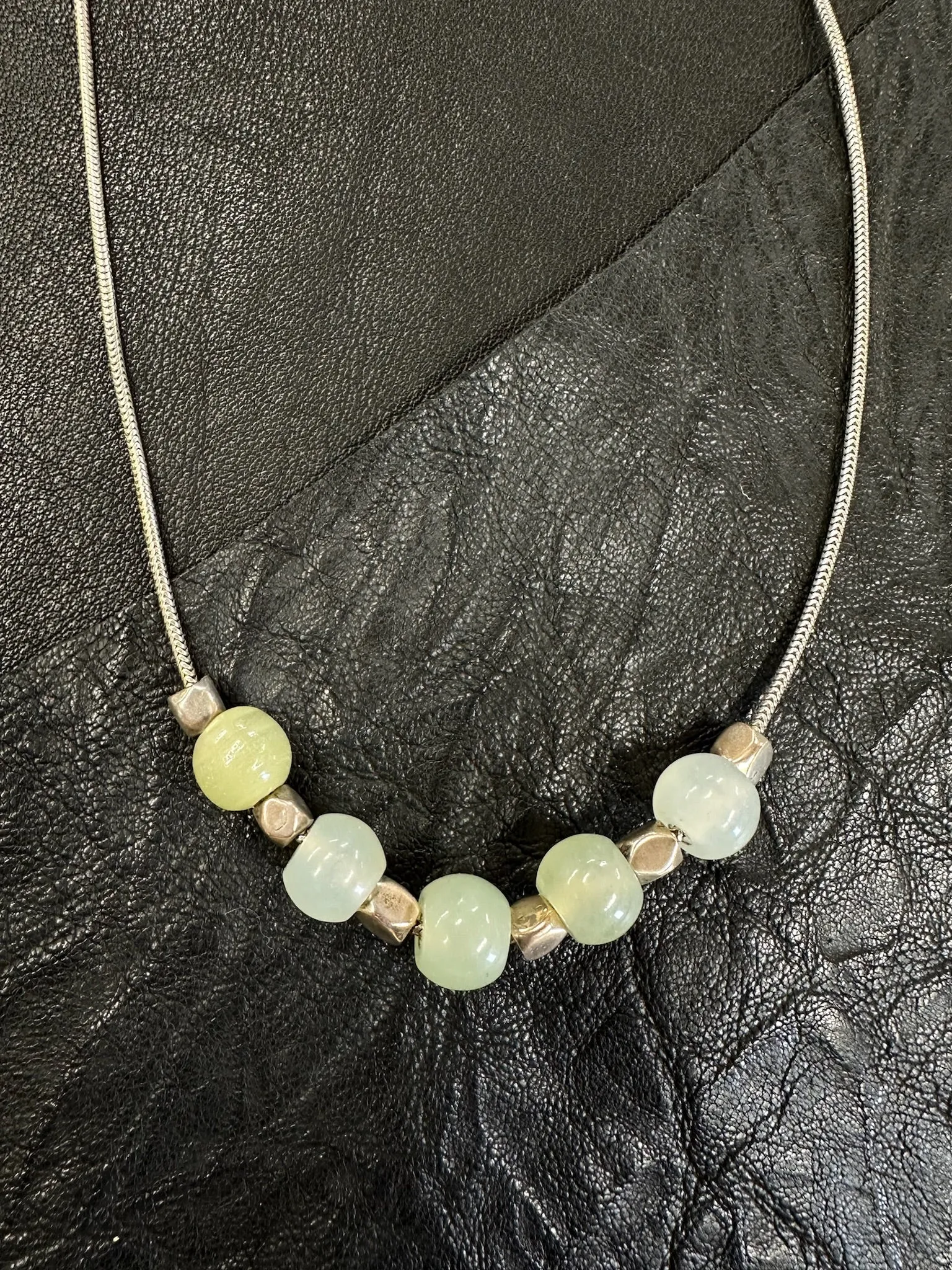 5 Bead Blue  Necklace