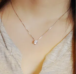 925 Sterling Silver Diamond Six Claw Maxi Necklace