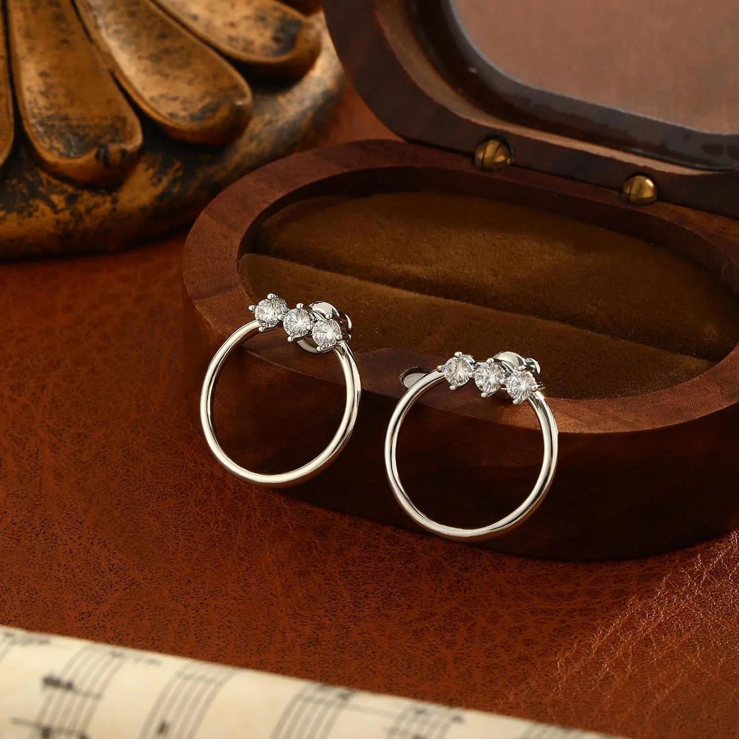 ASCOMY Gold Earrings for Women Dainty Stud Earrings 14K Gold/Silver Plated Heart Earring Cute Star Stud Earring Gold Minimalist Jewelry Gifts for Her