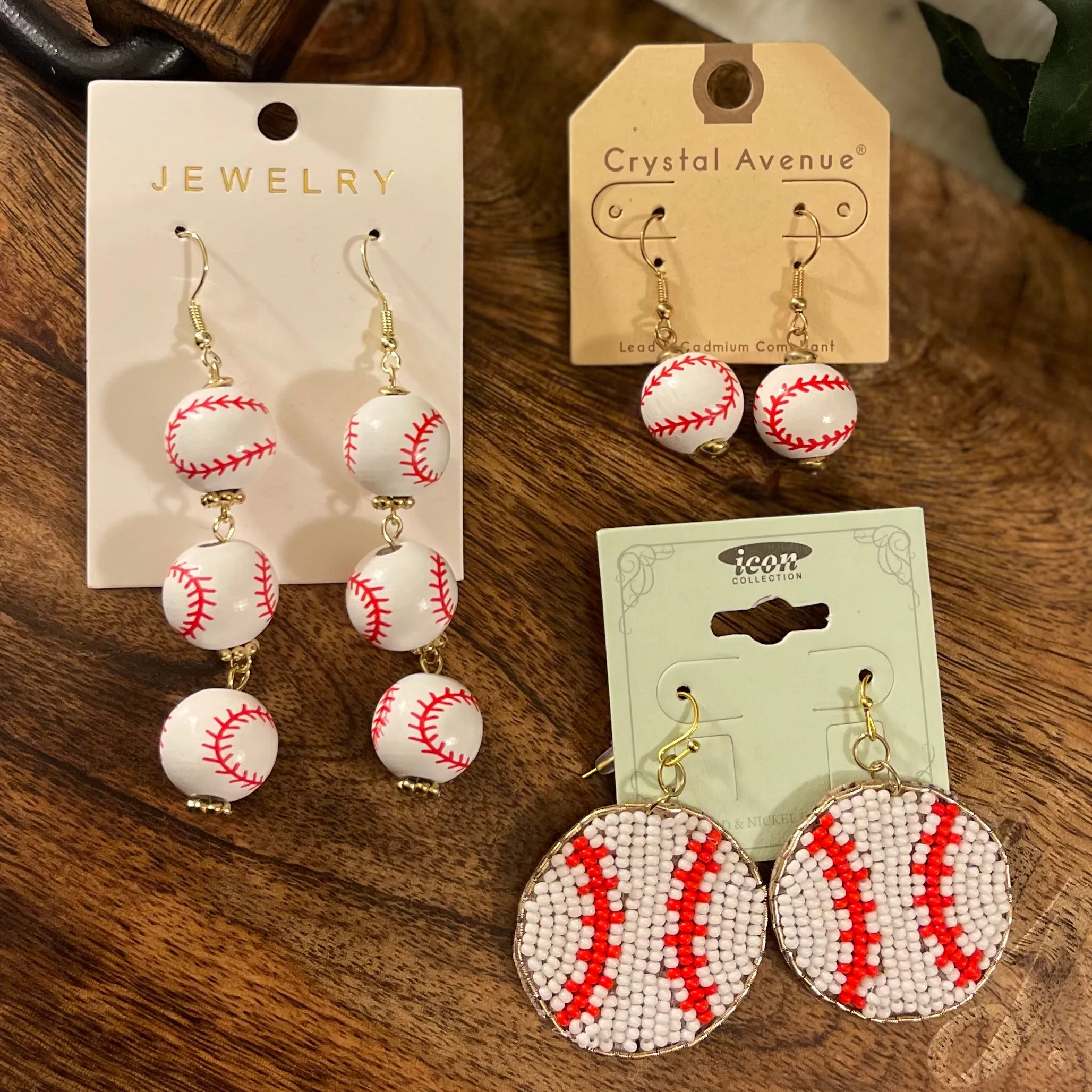 Baseball Dangle Earrings