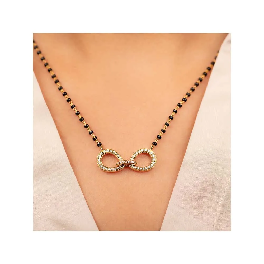 Kaj Fine Jewellery Infinity Diamond Nazar Bead Pendant in 18KT Yellow Gold