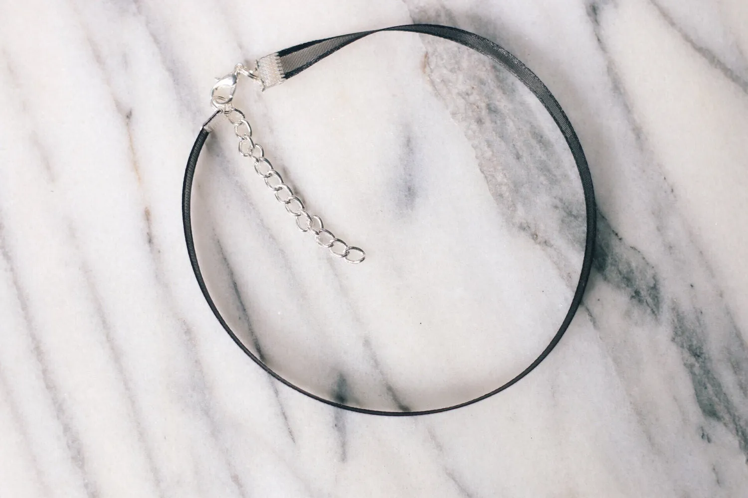 Simple Black Satin Sheer Ribbon Choker Necklace, 90s choker, handmade, boho jewelry, hippie style