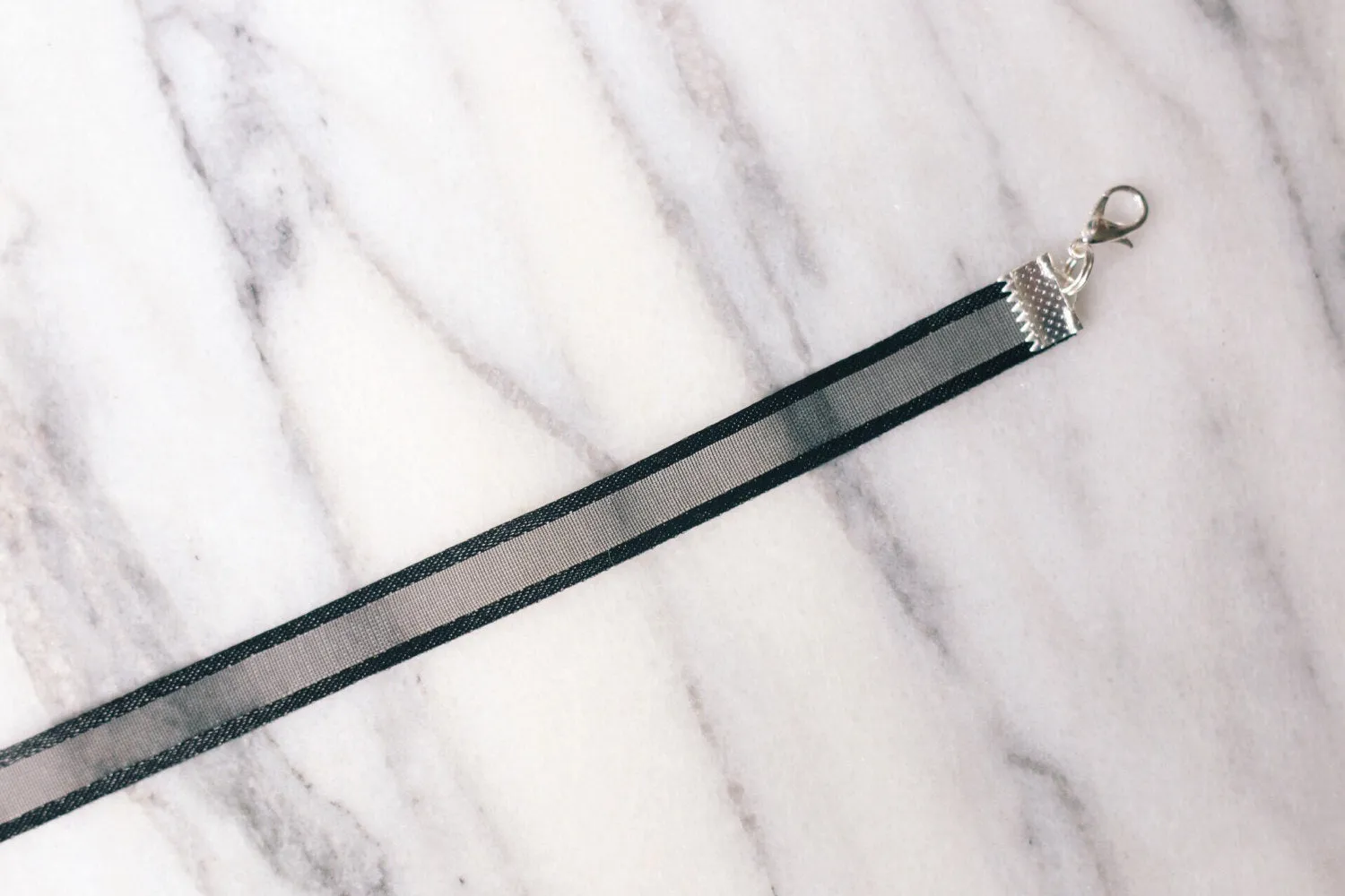 Simple Black Satin Sheer Ribbon Choker Necklace, 90s choker, handmade, boho jewelry, hippie style