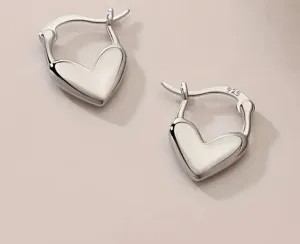 Sterling Silver Fancy Heart Earrings