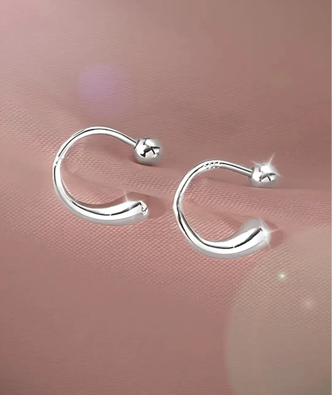 Sterling Silver Fancy Hoop Earrings