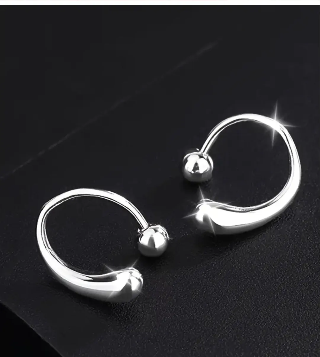 Sterling Silver Fancy Hoop Earrings
