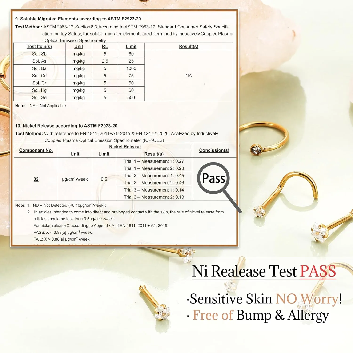 UBGICIG 22G 20G 18G Nose Rings Hoops Studs for Women 316L Surgical Steel Cork Screw Nose Rings L Shape Nostril Piercing Jewelry