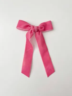 Velvet Ribbon Bow | Bubblegum
