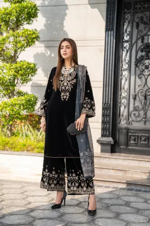 VOGUE VISTAS VELVET EMBROIDERED DRESS BY ZAIWA ZB8